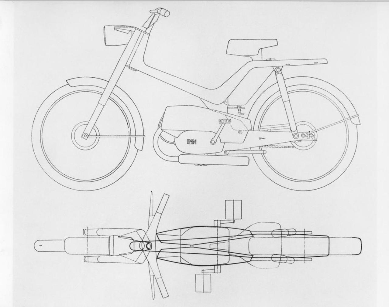 1958 Drawings for Moped IMN Napoli